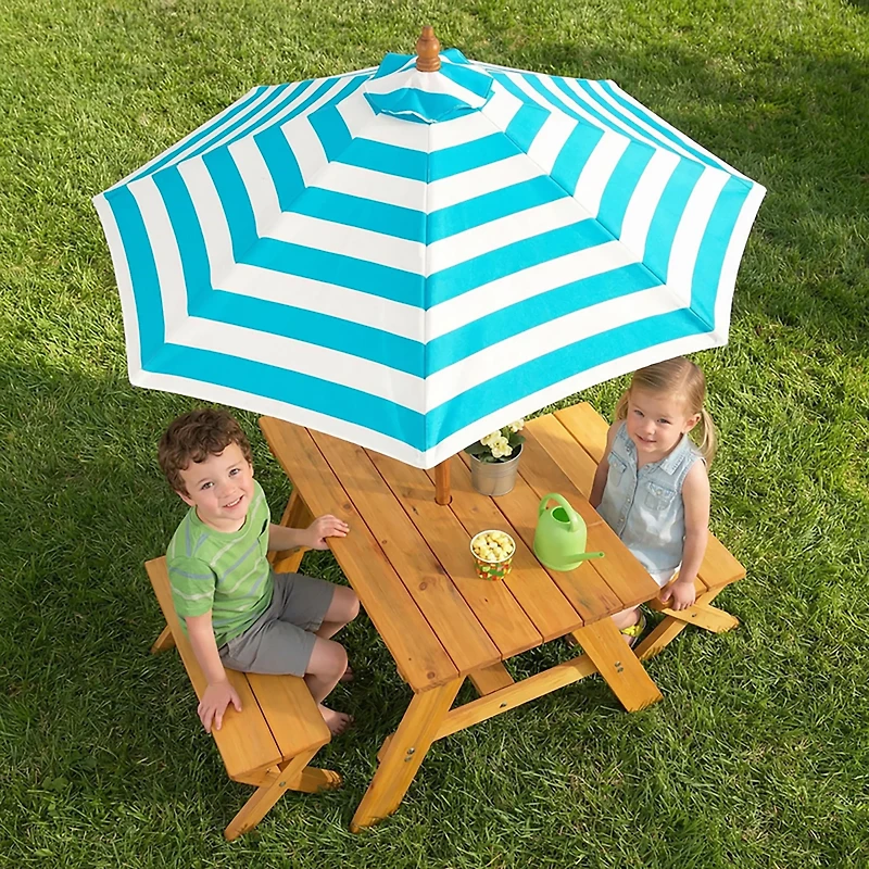 KidKraft Outdoor Table with Benches & Umbrella
