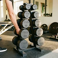 CAP 12-sided Coated Dumbbell Set with Storage Rack