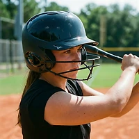 Mizuno Adults' MVP Series Solid Batting Helmet with Fast-Pitch Softball Mask