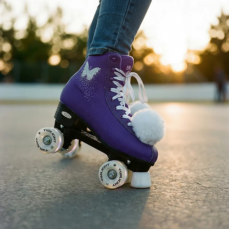 Epic Skates Butterfly Light-Up Quad Roller Skates