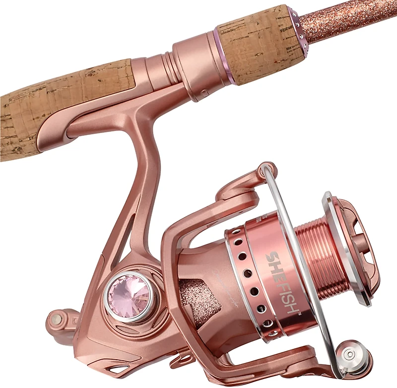 SheFish Sparkle Elite 6 ft 6 in M Rose Gold Spinning Combo