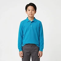 French Toast Boys' Long Sleeve Pique Polo Shirt