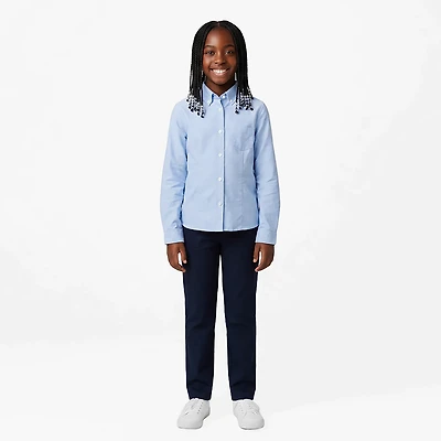 French Toast Girls' Long Sleeve Oxford Blouse with Darts