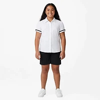 French Toast Girls' Short Sleeve Ribbon Bow Blouse