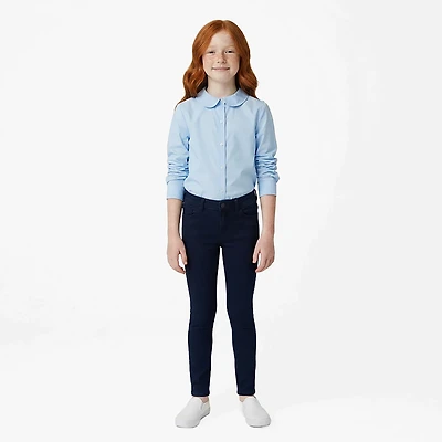 French Toast Girls' Extended Sizing Modern Peter Pan Long Sleeve Blouse