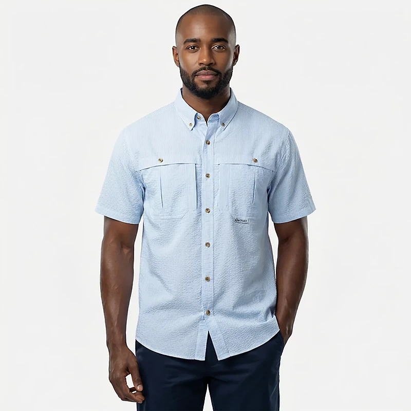 Drake Waterfowl Men's Seersucker Wingshooter Button-Down Shirt