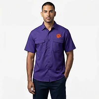 Antigua Men's Clemson University Game Day Woven Fishing Shirt
