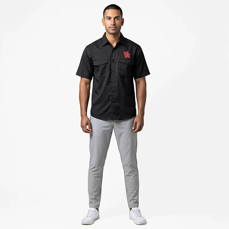 Antigua Men's University of Houston Game Day Woven Fishing Shirt