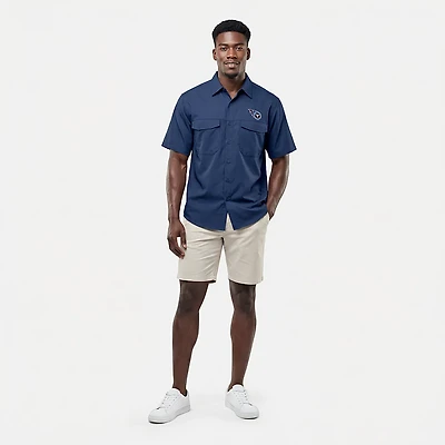 Antigua Men's Tennessee Titans Game Day Woven Fishing Shirt