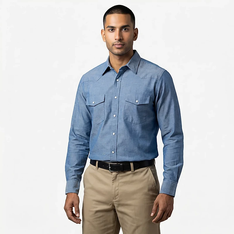 Red Kap Men's Deluxe Western Style Long Sleeve Work Shirt