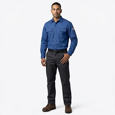 Bulwark Men's Nomex IIIA Snap Front Long Sleeve Uniform Work Shirt