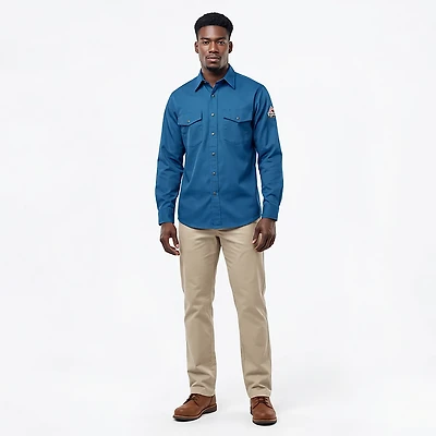 Bulwark Men's Nomex IIIA Snap Front Long Sleeve Uniform Work Shirt