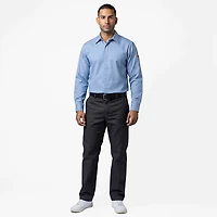 Bulwark Men's Concealed Gripper Pocketless Midweight Flame Resistant Long Sleeve Work Shirt