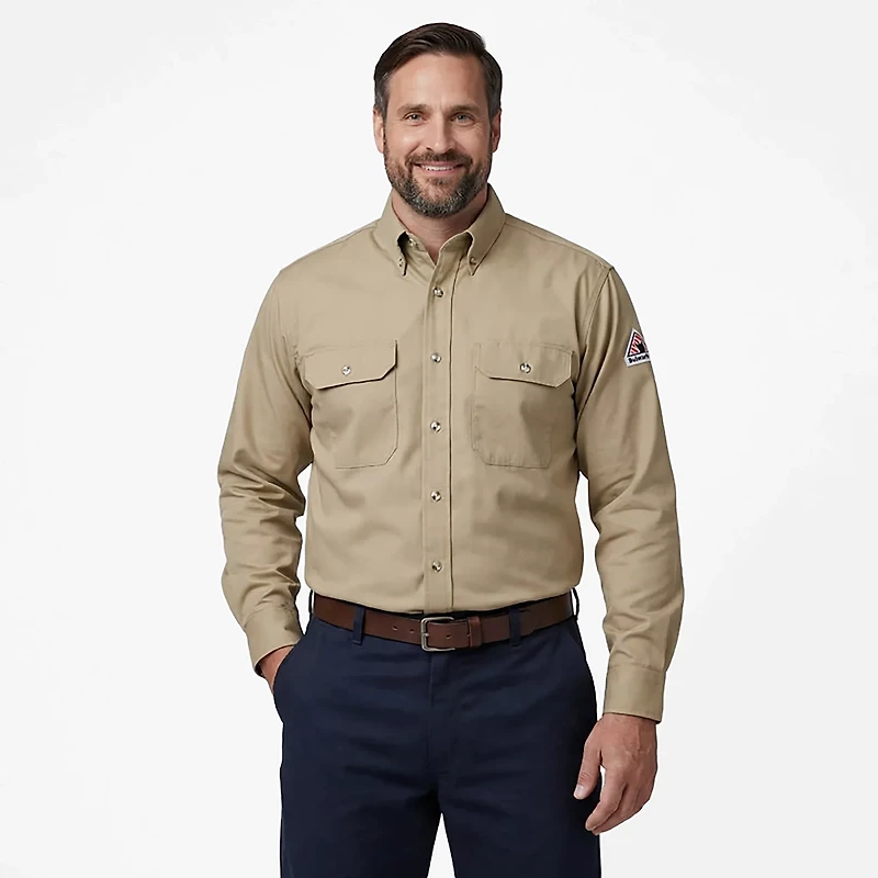 Bulwark Men's Midweight Flame Resistant Uniform Dress Shirt