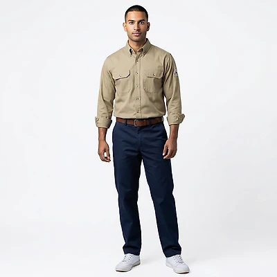 Bulwark Men's Midweight Flame Resistant Uniform Dress Shirt