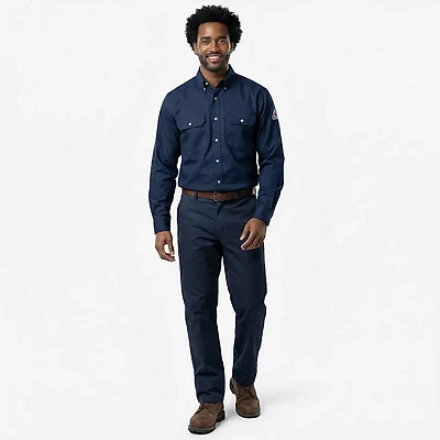 Bulwark Men's Midweight Flame Resistant Uniform Dress Shirt