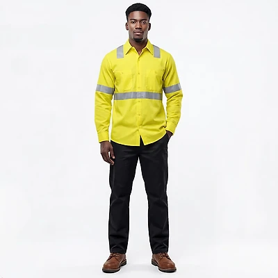 Red Kap Men's Hi-Visibility Ripstop Type R Class 3 Long Sleeve Work Shirt