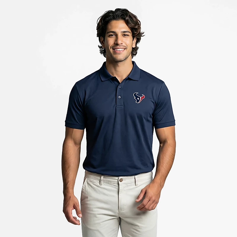 Antigua Men's Houston Texans Legacy Short Sleeve Polo Shirt