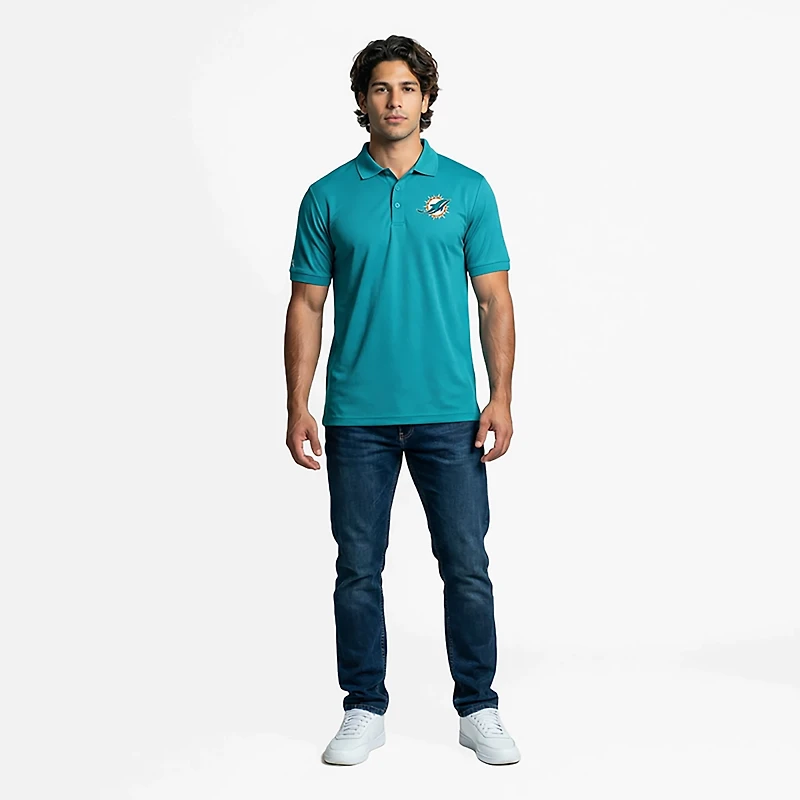 Antigua Men's Miami Dolphins Legacy Short Sleeve Polo Shirt