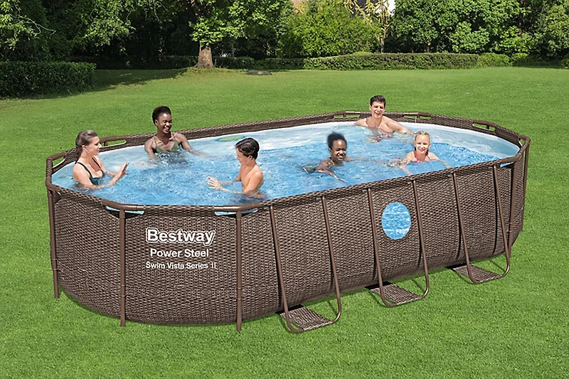 Bestway Power Steel Swim Vista 17ft x 10ft x 42" Oval Pool