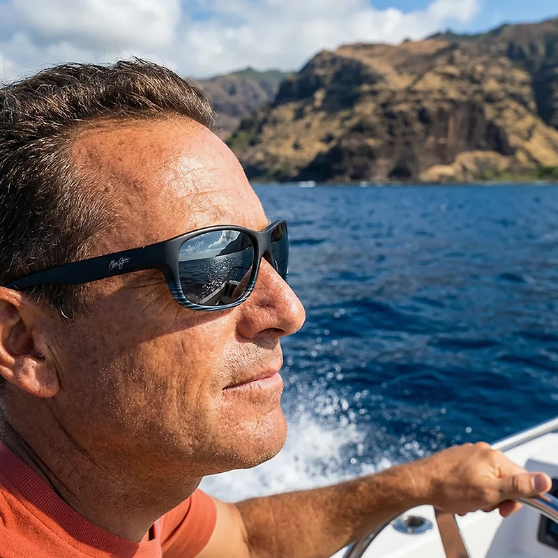 Maui Jim Men's Kaiwi Channel Polarized Wrap Sunglasses