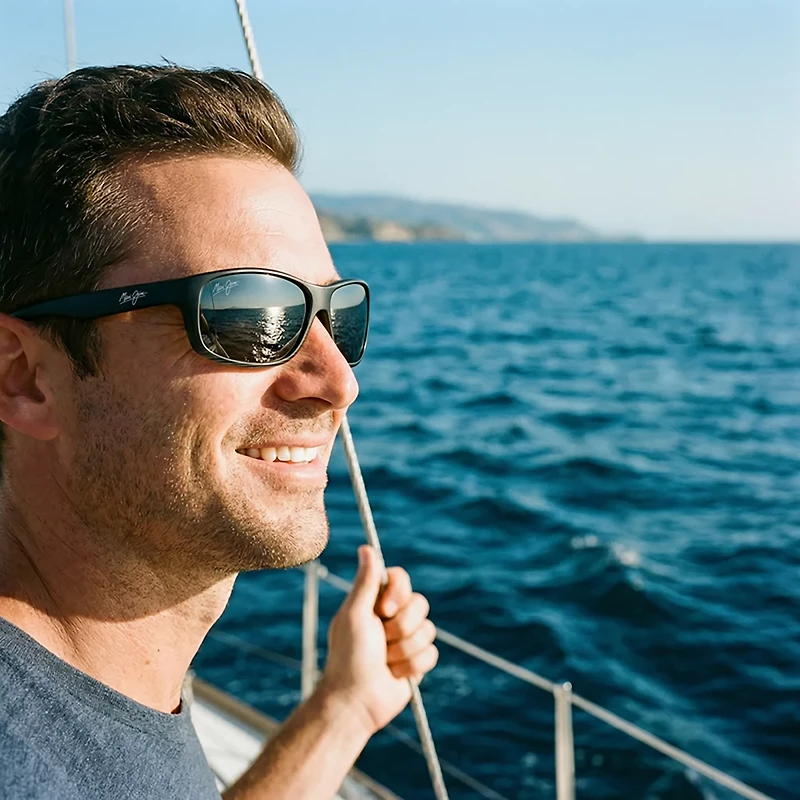 Maui Jim Men's Kaiwi Channel Polarized Wrap Sunglasses