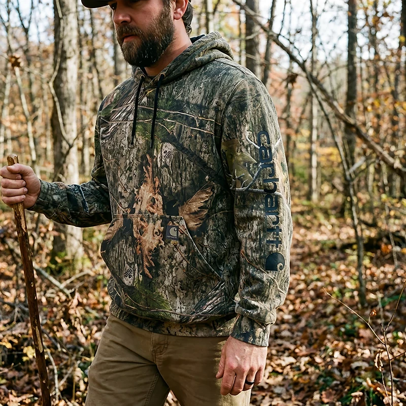Carhartt Men's Loose Fit Camo Hooded Sweatshirt