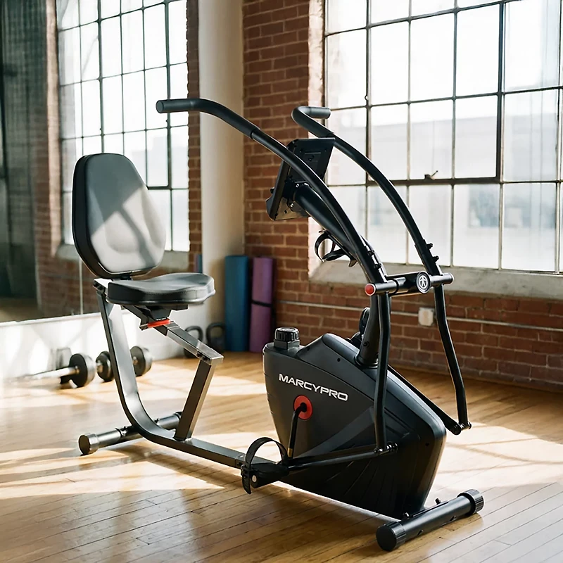 Marcy Pro Dual Action Cross Training Recumbent Exercise Bike with Arm Exercisers