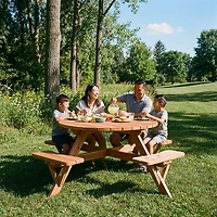 Jack & June Redwood Circular Picnic Table