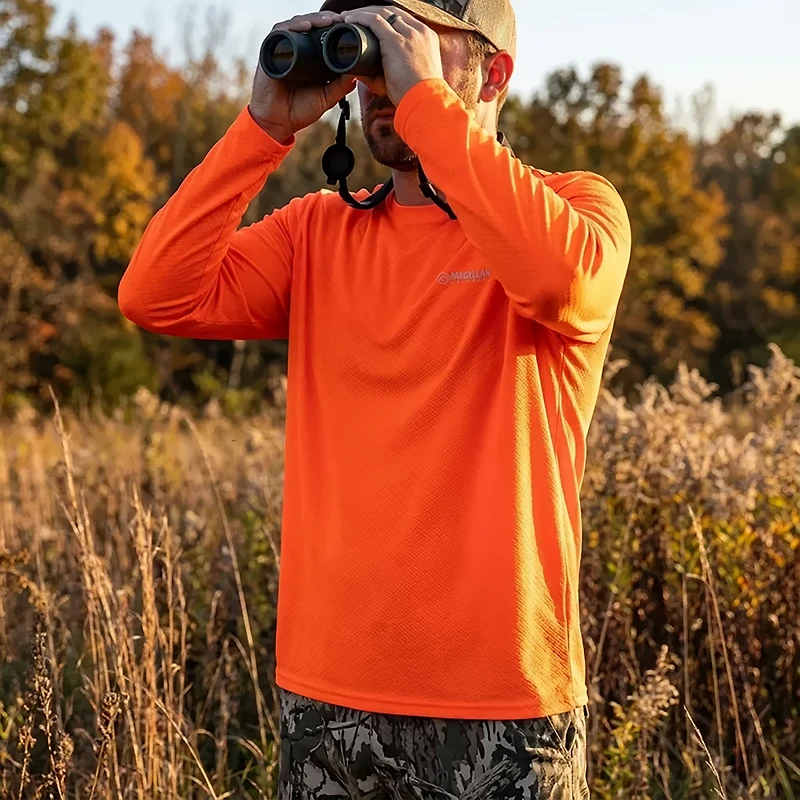 Magellan Outdoors Hunt Gear Men's Eagle Pass Tech Blaze Mesh Long Sleeve Shirt