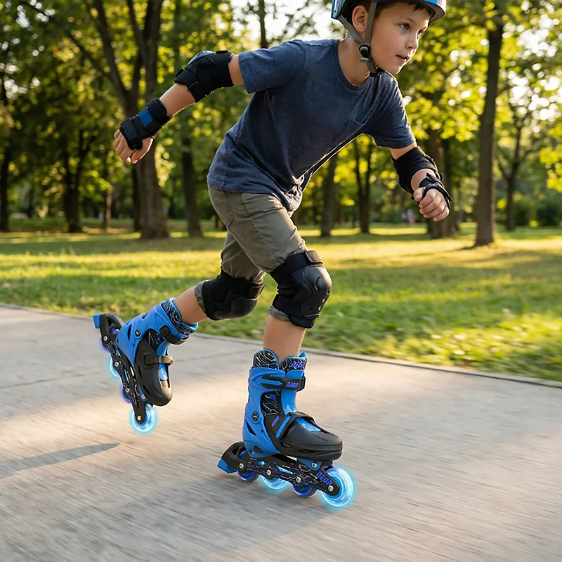 Yvolution Boys' Neon LED Adjustable In-Line Skates