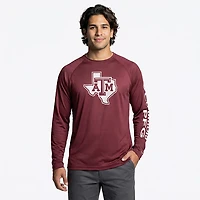 Columbia Sportswear Men's Texas A&M University PFG Terminal Tackle Heather Long Sleeve Shirt