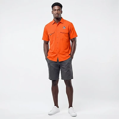 Antigua Men's Houston Astros Pinch Hitter Woven Fishing Button-Down Shirt