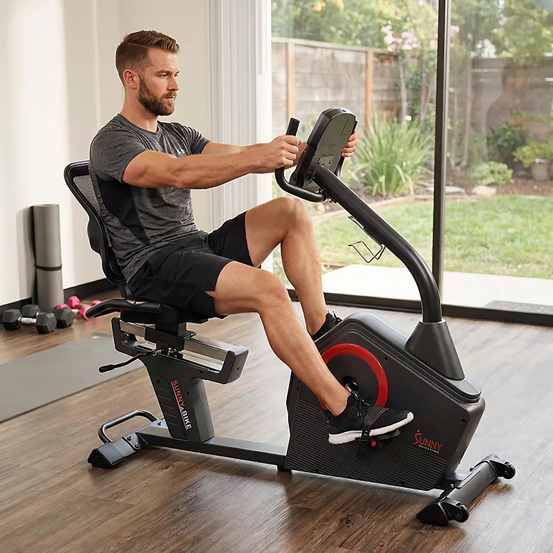 Sunny Health & Fitness Premium Magnetic Resistance Smart Recumbent Bike