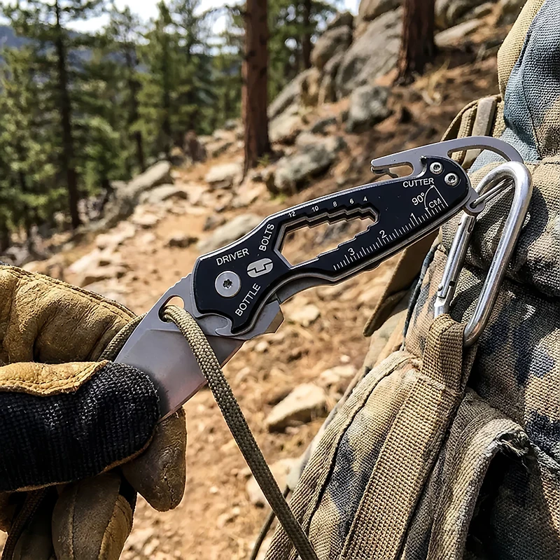 TRUE Smart Knife 11-in-1 Tool Pocket Knife with Built-In Carabiner