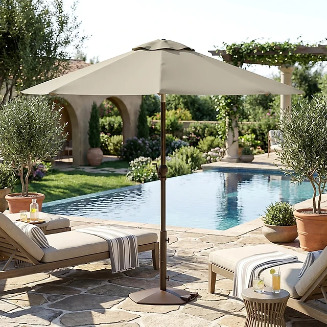 dealgogo patio umbrella 9FT Pergoda REMODE LIFE resistant and water Mosaic Round 9 ft Patio