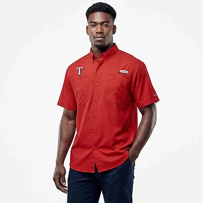 Columbia Sportswear Men's Texas Rangers Tamiami Short Sleeve Shirt