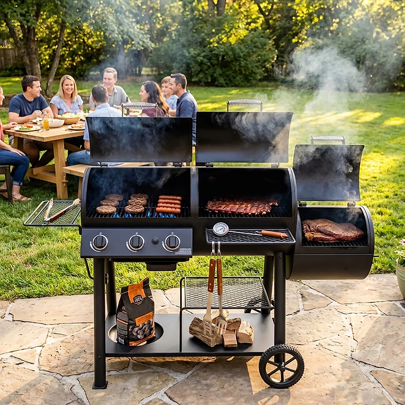 Oklahoma Joe's Canyon Combo Gas Charcoal Grill and Smoker