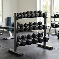 ZIVA3-Tier Tribell and Hexagon Dumbbell Rack