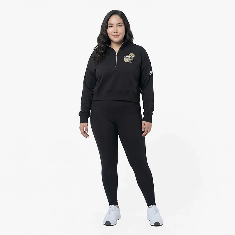 Nike Women's New Orleans Saints Rewind Phoenix Long Sleeve 1/4-Zip Sweatshirt