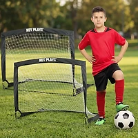 NetPlayz 4 ft x 3 ft x 3 ft Instant Pop-Up Portable Soccer Goals 2-Pack
