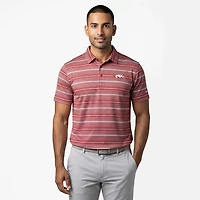 Columbia Arkansas Razorbacks PFG Super Terminal Tackle Omni-Shade Stripe Polo