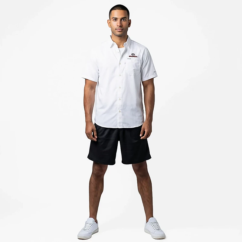 Columbia Georgia Bulldogs PFG Slack Tide Omni-Shade Button-Up Camp Shirt