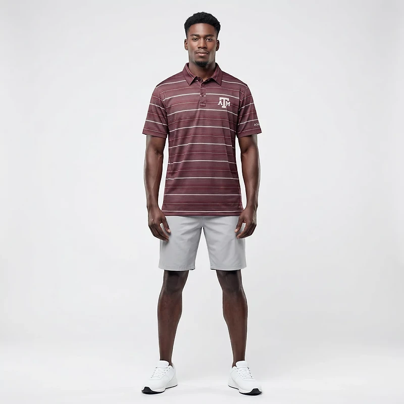 Columbia Texas AM Aggies PFG Super Terminal Tackle Omni-Shade Stripe Polo
