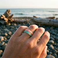 QALO Women's Natural Stone Drift Stackable Ring Set