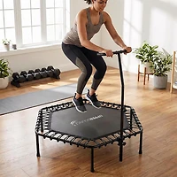 Machrus Upper Bounce 50 in Mini Hexagon Trampoline with Adjustable Handrail