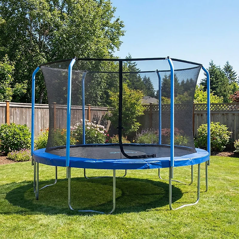 Machrus Upper Bounce 11 ft Round Trampoline Safety Net with 6 Curved Poles