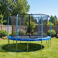 Machrus Upper Bounce 11 ft Round Trampoline Safety Net with 6 Curved Poles