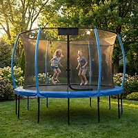 Machrus Upper Bounce 11 ft Round Trampoline Safety Net with 6 Curved Poles