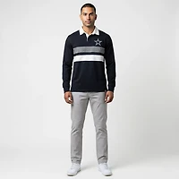 '47 Men's Dallas Cowboys Knox Thames Rugby Long Sleeve Polo Shirt
